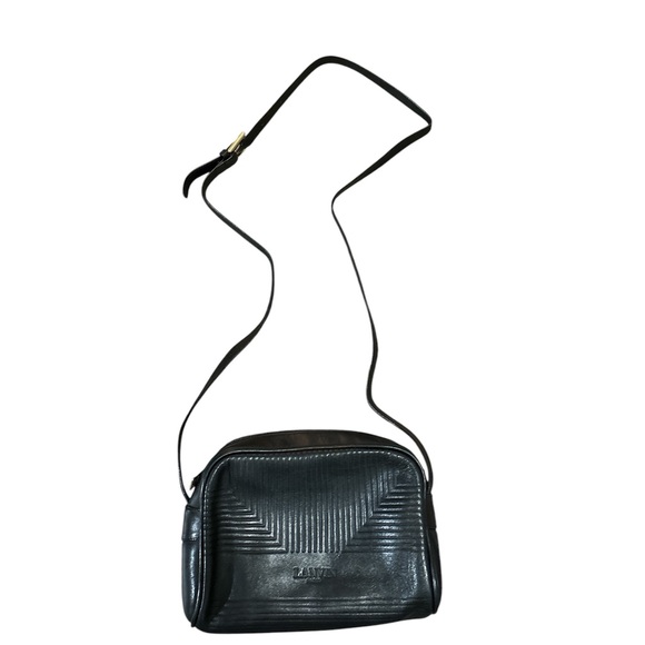 Vintage LANVIN Paris black leather crossbody bag - Picture 1 of 14